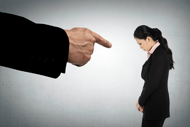 One person reprimanding another